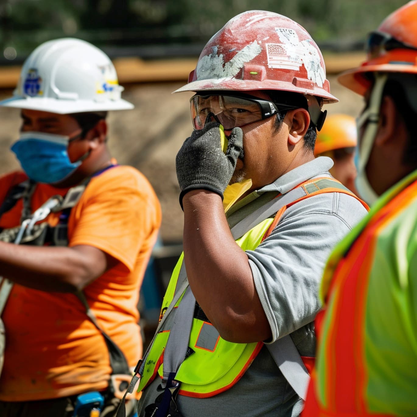 Equipo de ingenieros con equipo de protección